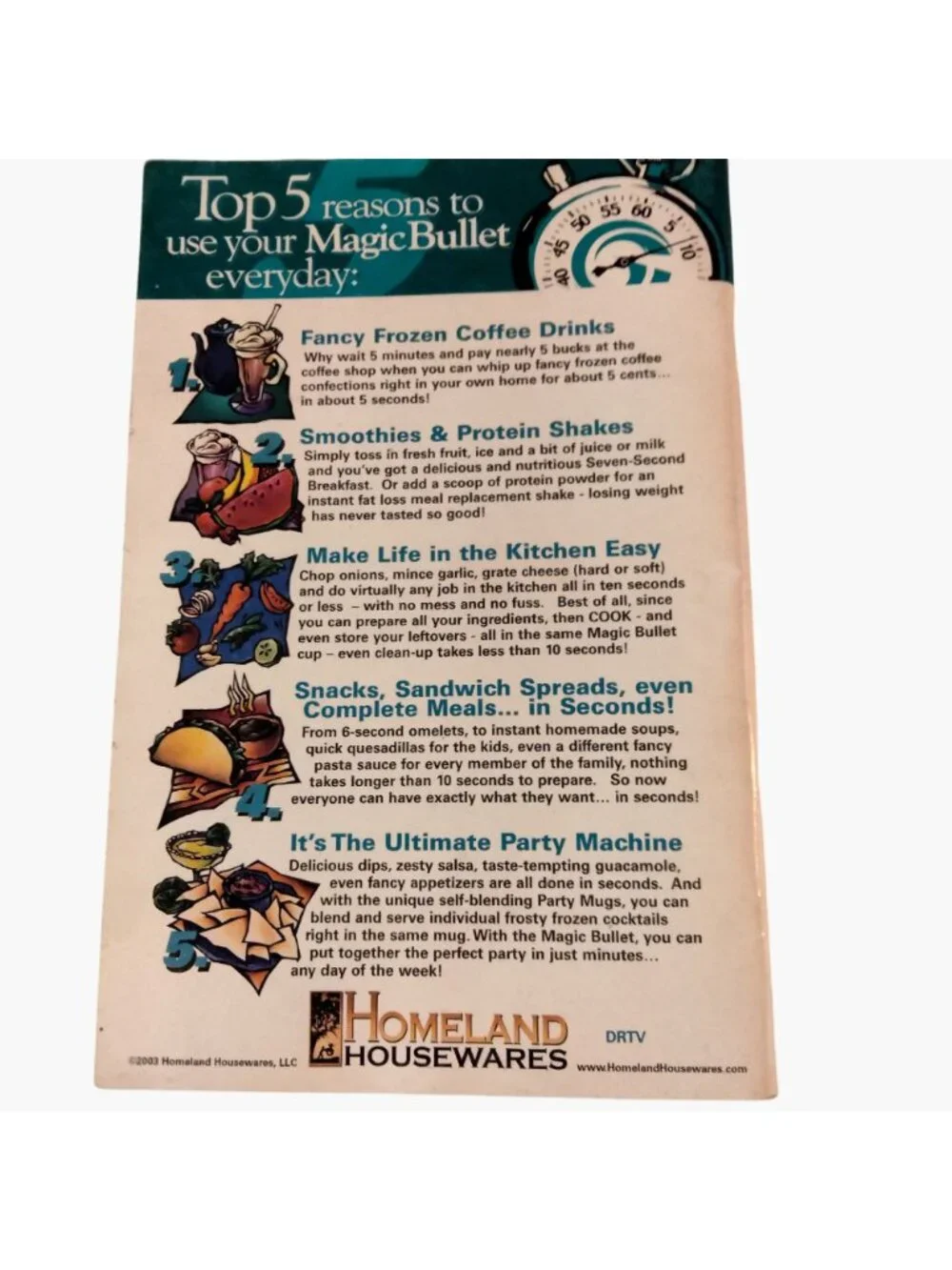 Magic Bullet 10 Second Recipes User Guide Cookbook